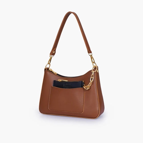 Brown hobo evening bag