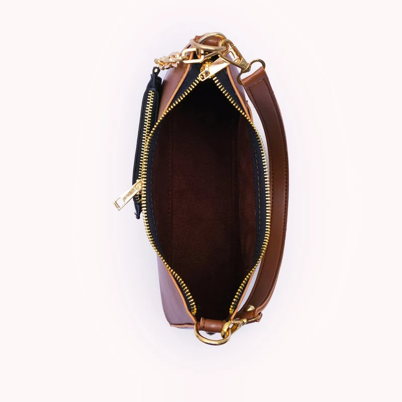 Brown hobo evening bag